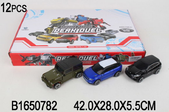 машина-трансформер модель металл 12шт в блоке(20)