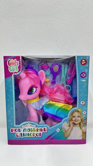 Набор "Зоомагазин" "Girl's Club" единорог с аксессуарами, световые и звуковые эффекты,  в/к 25*10*28